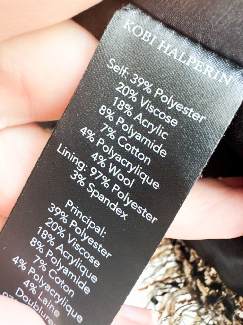 Kobi Halperin Brown Black Tweed Blazer XL - Picture 6 of 9